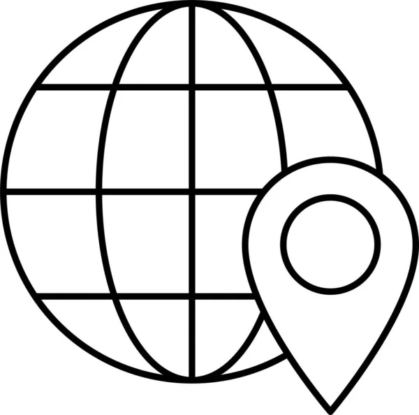 Icône Broche Localisation Mondiale — Image vectorielle