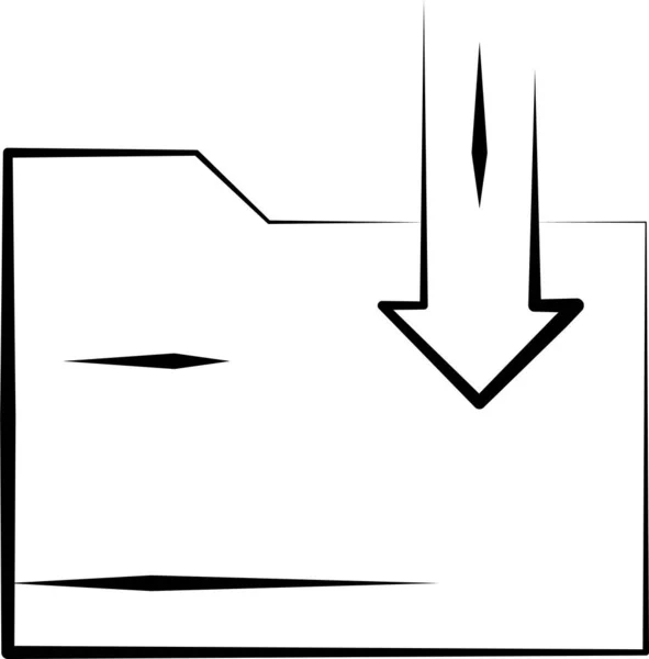 Scarica Icona Della Cartella Dei File Stile Disegnato Mano — Vettoriale Stock