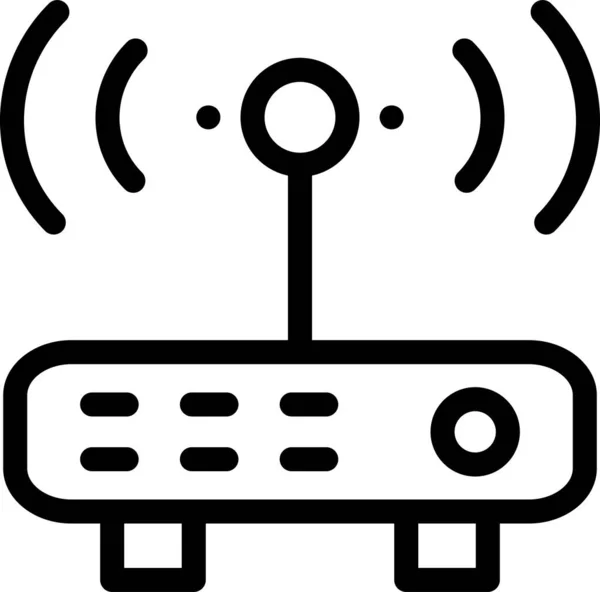 Icône Routeur Modem Antenne Dans Style Contour — Image vectorielle