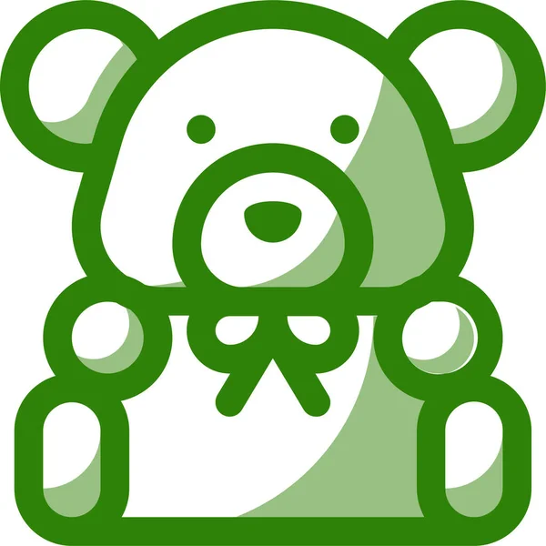 Bear Christmas Doll Icon Filled Outline Style — Stock vektor