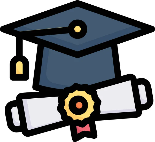 Learning Education Graduation Icon Filled Outline Style — Stock Vector