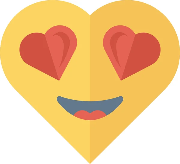 Emoticon Αγαπημένο Εικονίδιο Της Καρδιάς Επίπεδη Στυλ — Διανυσματικό Αρχείο