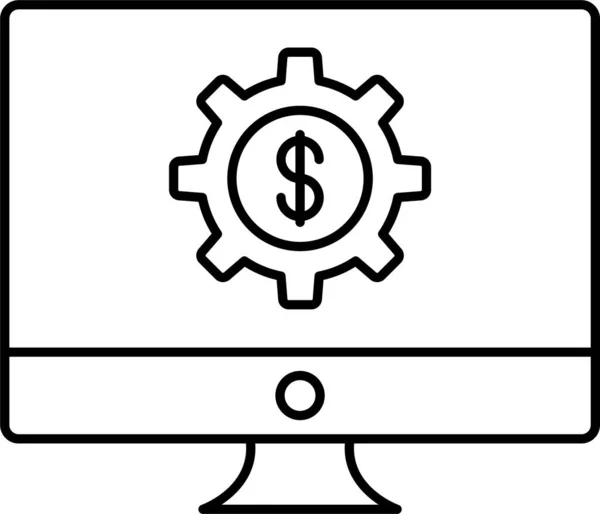 Dollar Finance Écran Icône — Image vectorielle