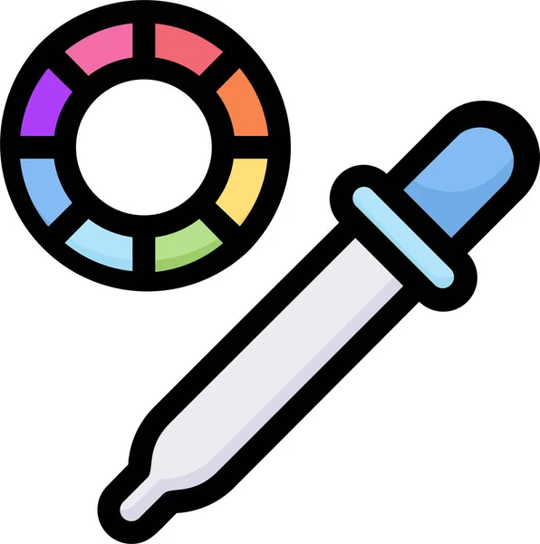 Color Picker Color Wheel Creative Icon Art Design Category — Stock Vector
