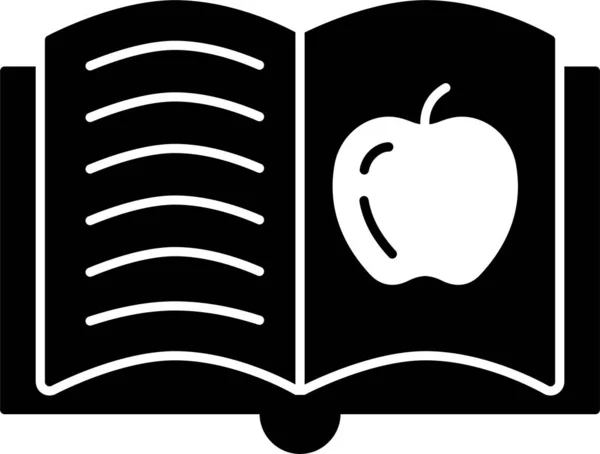 Книжкова Освіта Відкрита Ікона Суцільному Стилі — стоковий вектор