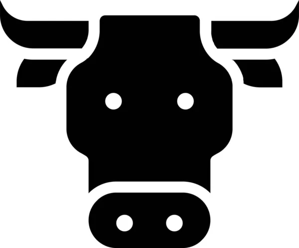 ソリッドスタイルの動物水牛のケープアイコン — ストックベクタ