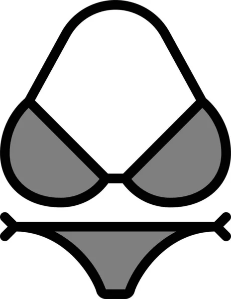 Ikona Wakacyjnego Bikini Plaży Kategorii Lato — Wektor stockowy