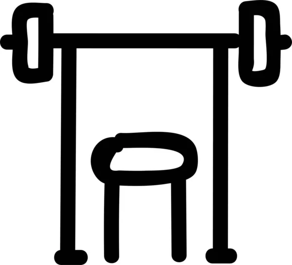 Vyvážení Činka Fitness Ikona Ručně Kresleném Stylu — Stockový vektor