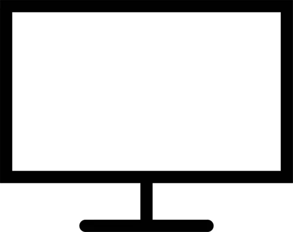 Ikona Monitoru Lcd Ploše Stylu Osnovy — Stockový vektor