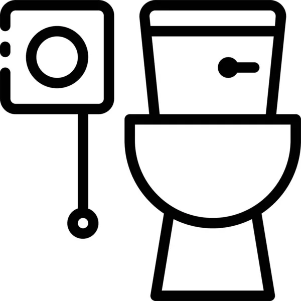 Botão Ajuda Deficiência Ícone Férias Banheiro Estilo Esboço — Vetor de Stock