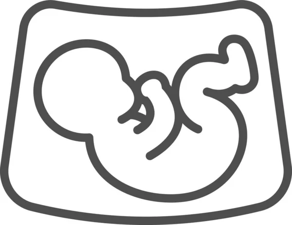 Ultrasonido Ginecología Bebé Icono — Archivo Imágenes Vectoriales