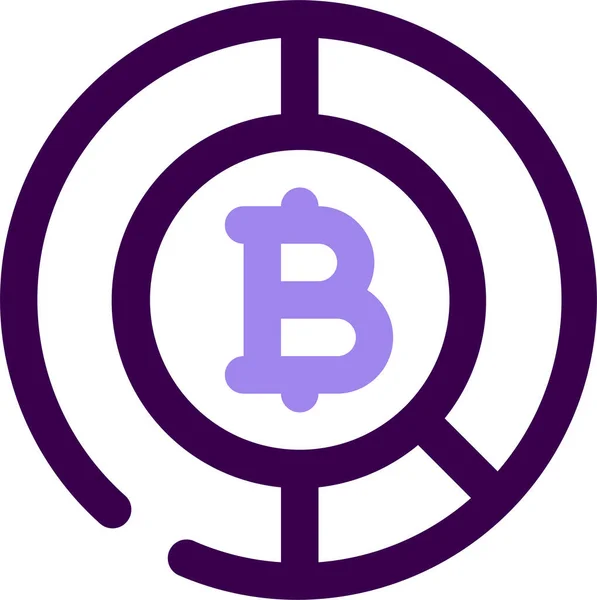 Ikone Der Digitalen Kryptowährung Bitcoin — Stockvektor