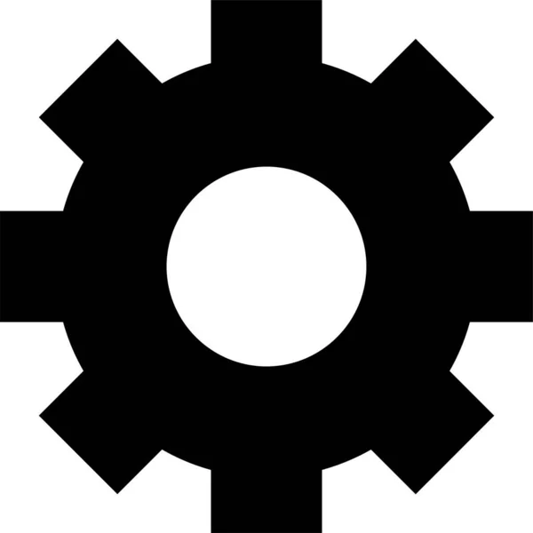 Zahnradkonfiguration Getriebe Symbol Soliden Stil — Stockvektor