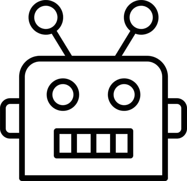 Robot Máquina Cara Icono — Vector de stock