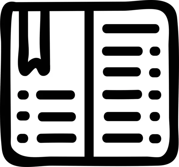 Book Bookmark Diary Icon Handdrawn Style — Stock vektor