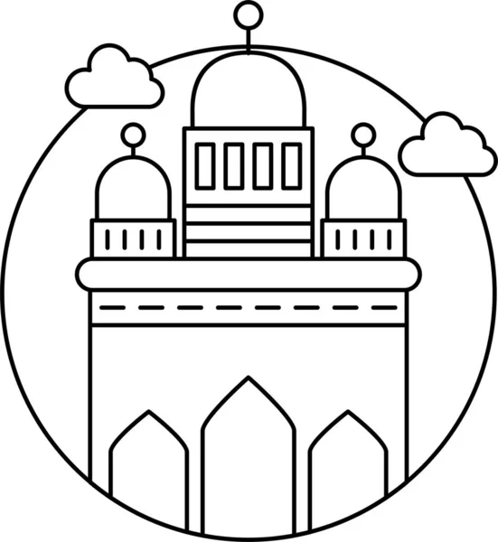 Dome Mosque Landmark Icon — 图库矢量图片