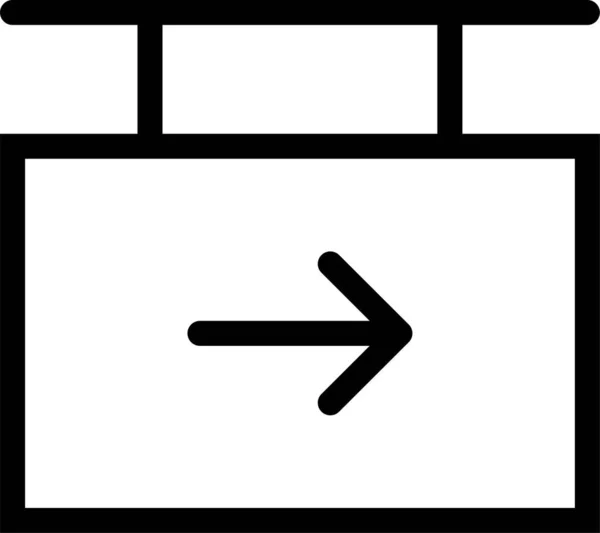 アウトラインスタイルの矢印ボード方向アイコン — ストックベクタ