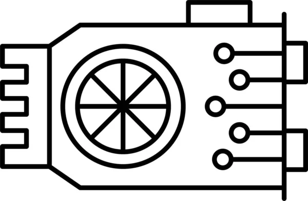 Icono Del Dispositivo Diseño Computadora Estilo Esquema — Vector de stock