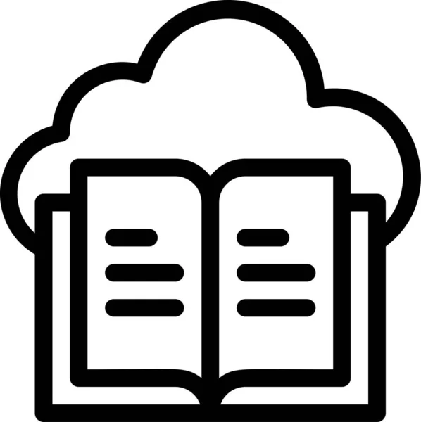 Libro Datos Nube Aprendizaje Electrónico Icono Educación Categoría Educación Escuela — Vector de stock