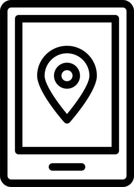 Ikona Mapy Umístění Zařízení Stylu Osnovy — Stockový vektor