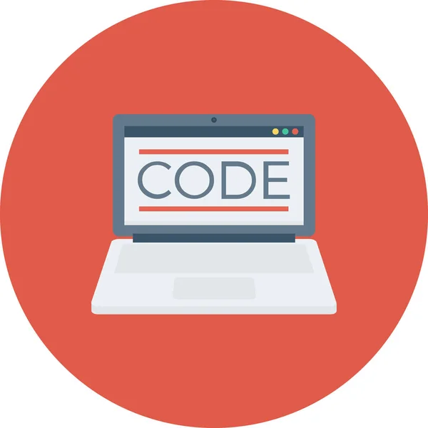 Code Codering Ontwikkeling Pictogram Platte Stijl — Stockvector