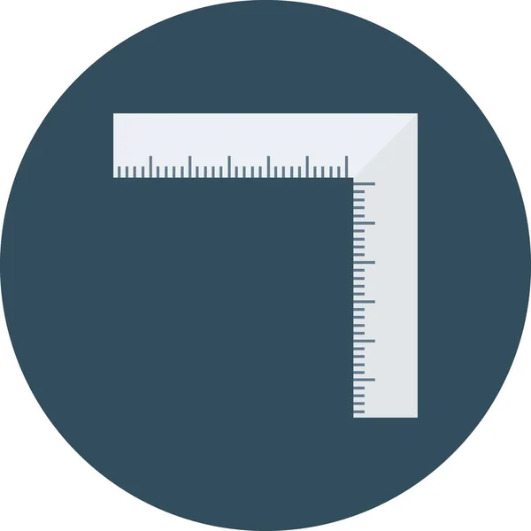 Mått Linjal Ikon Platt Stil — Stock vektor
