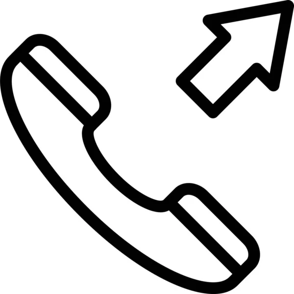 Llamada Icono Marcación Comunicación Estilo Esquema — Vector de stock