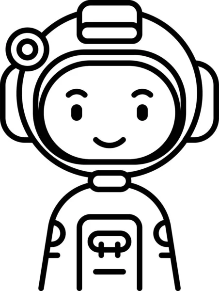 Astronaut Avatar Boy Icon Outline Style — 图库矢量图片