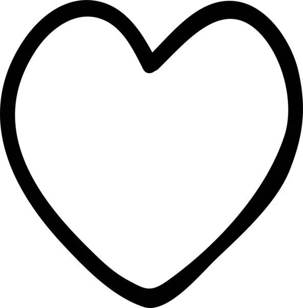Szczęśliwy Serce Miłość Ikona Ręcznie Rysowane Styl — Wektor stockowy