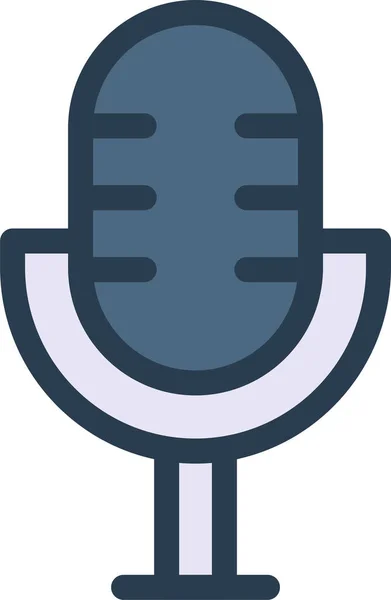 Audio Microphone Mike Icon Filled Outline Style — Stock Vector