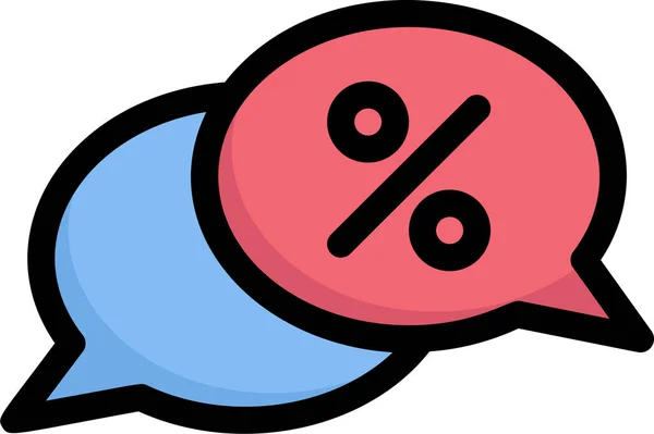 Buborék Chat Kedvezmény Értesítés Ikon — Stock Vector