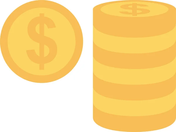 Mince Dolar Vydělávat Ikona Plochém Stylu — Stockový vektor