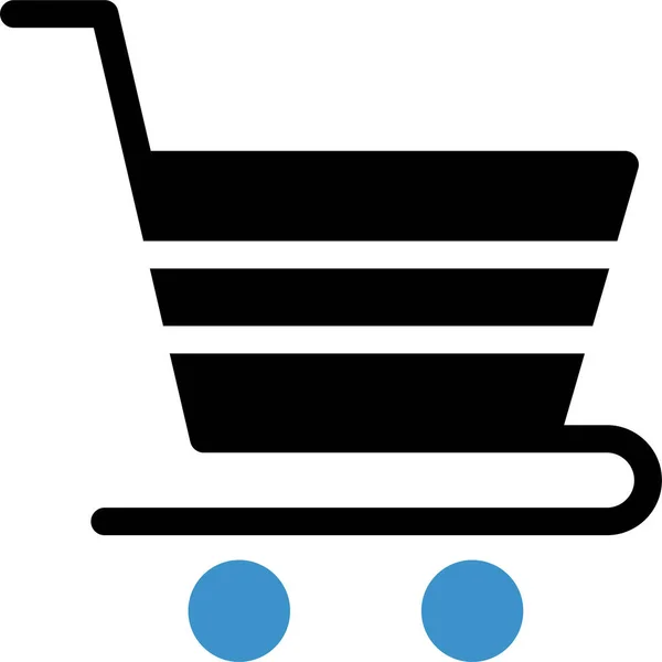 Carrito Tienda Icono Compras Estilo Plano — Vector de stock