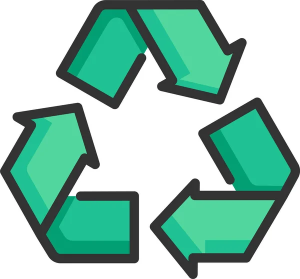 Ambiente Ecologia Reciclar Ícone Estilo Esboço Preenchido — Vetor de Stock