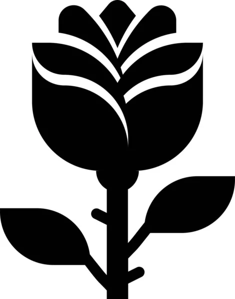 Kwiat Prezent Ikona Miłości Stałym Stylu — Wektor stockowy