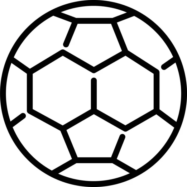 Ballon Activité Icône Football Dans Style Contour — Image vectorielle