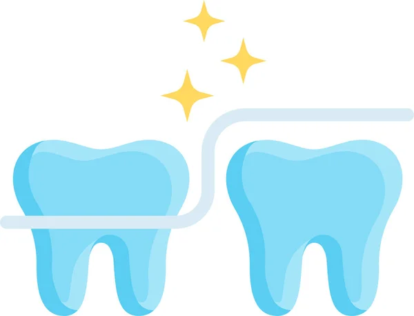 护理扁平清洁的牙齿图标 — 图库矢量图片
