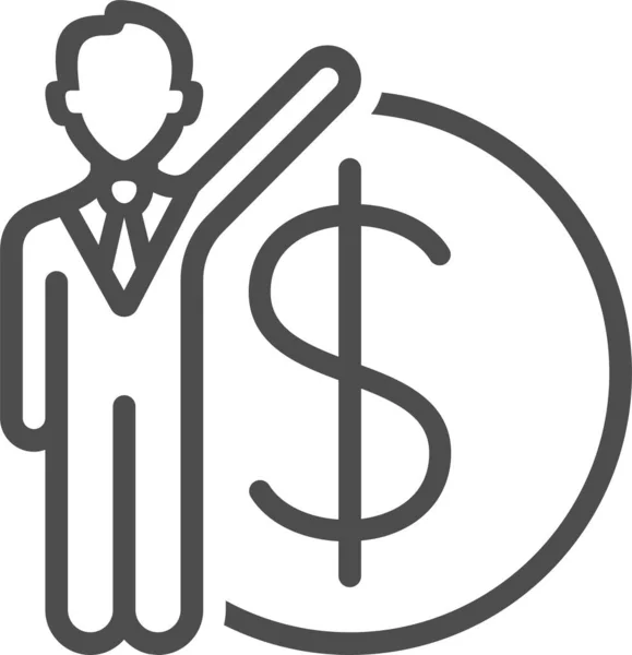 Hombre Negocios Finanzas Icono Del Hombre Estilo Del Esquema — Vector de stock