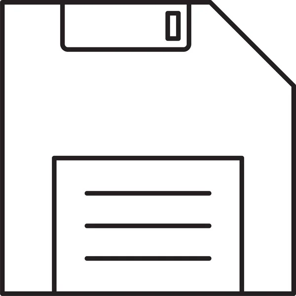 Diskette Floppy Guard Icon Outline Stil — Stockvektor