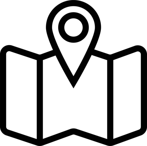Mapa Ciudad Mapa Ubicación Icono Estilo Esquema — Archivo Imágenes Vectoriales