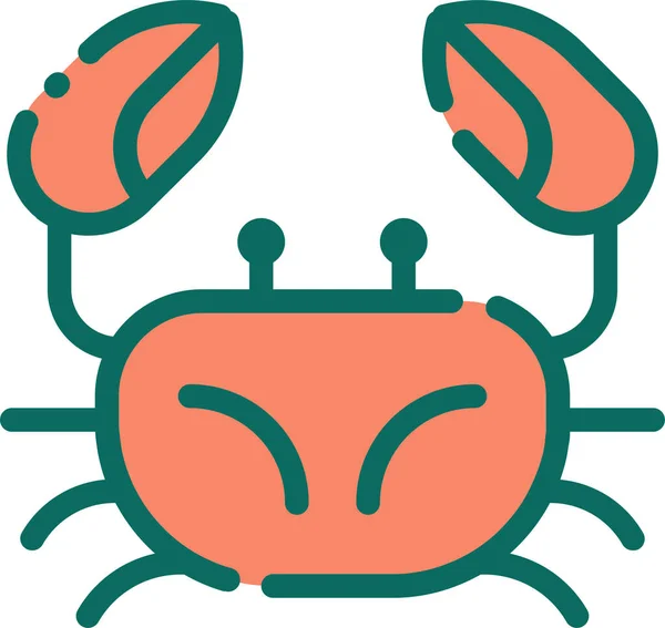 Animal Beach Crab Ikone Stil Gefüllter Umrisse — Stockvektor