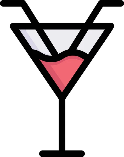 Cocktail Ícone Lua Mel Bebida Categoria Amor Romance — Vetor de Stock