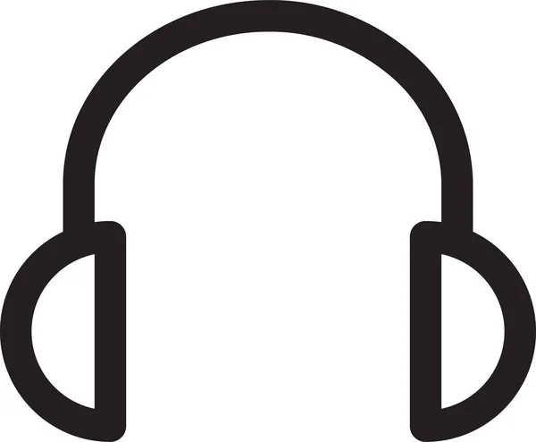 Audio Headset Media Icoon Grote Lijnen — Stockvector