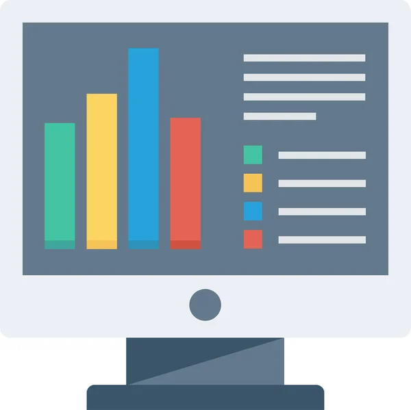 Graphique Analyse Graphique Icône Dans Style Plat — Image vectorielle