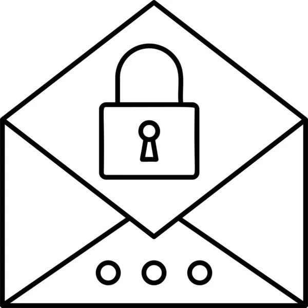 Иконка Блокировки Сообщений Электронной Почты Стиле Наброска — стоковый вектор