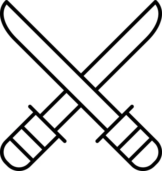 Иконка Боевого Ножа Стиле Контура — стоковый вектор