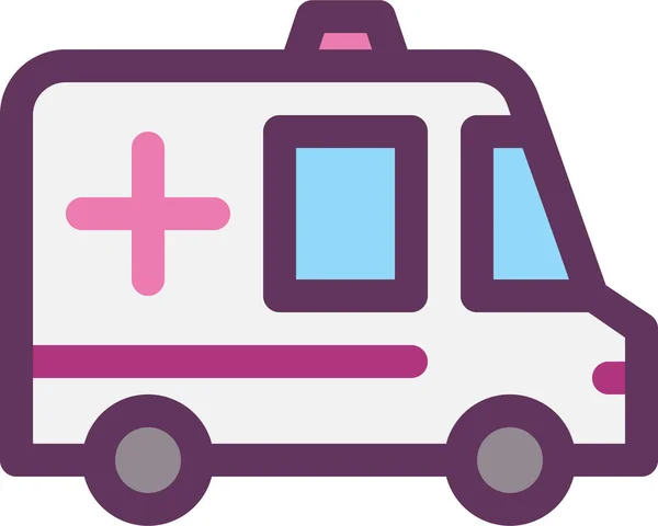 Aid Ambulance Car Icon Filled Outline Style — 图库矢量图片