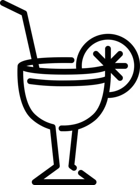Getränk Drink Frisches Symbol Umriss Stil — Stockvektor