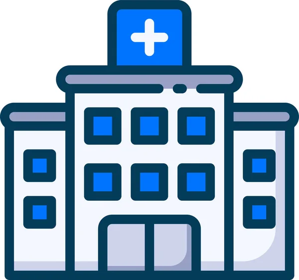 Building Clinic Emergency Icon Filled Outline Style — Stock Vector