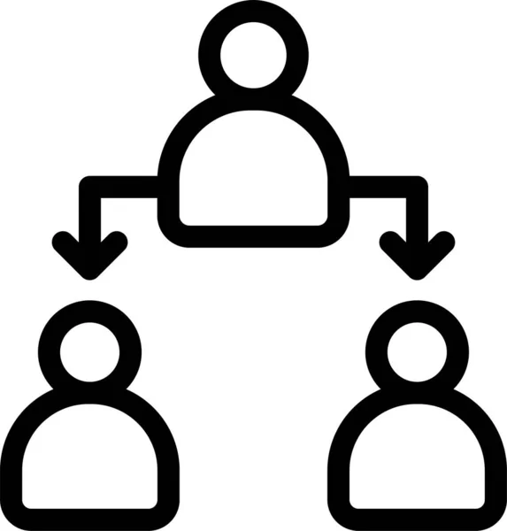 Ícone Gerenciamento Líder Grupo Estilo Esboço — Vetor de Stock